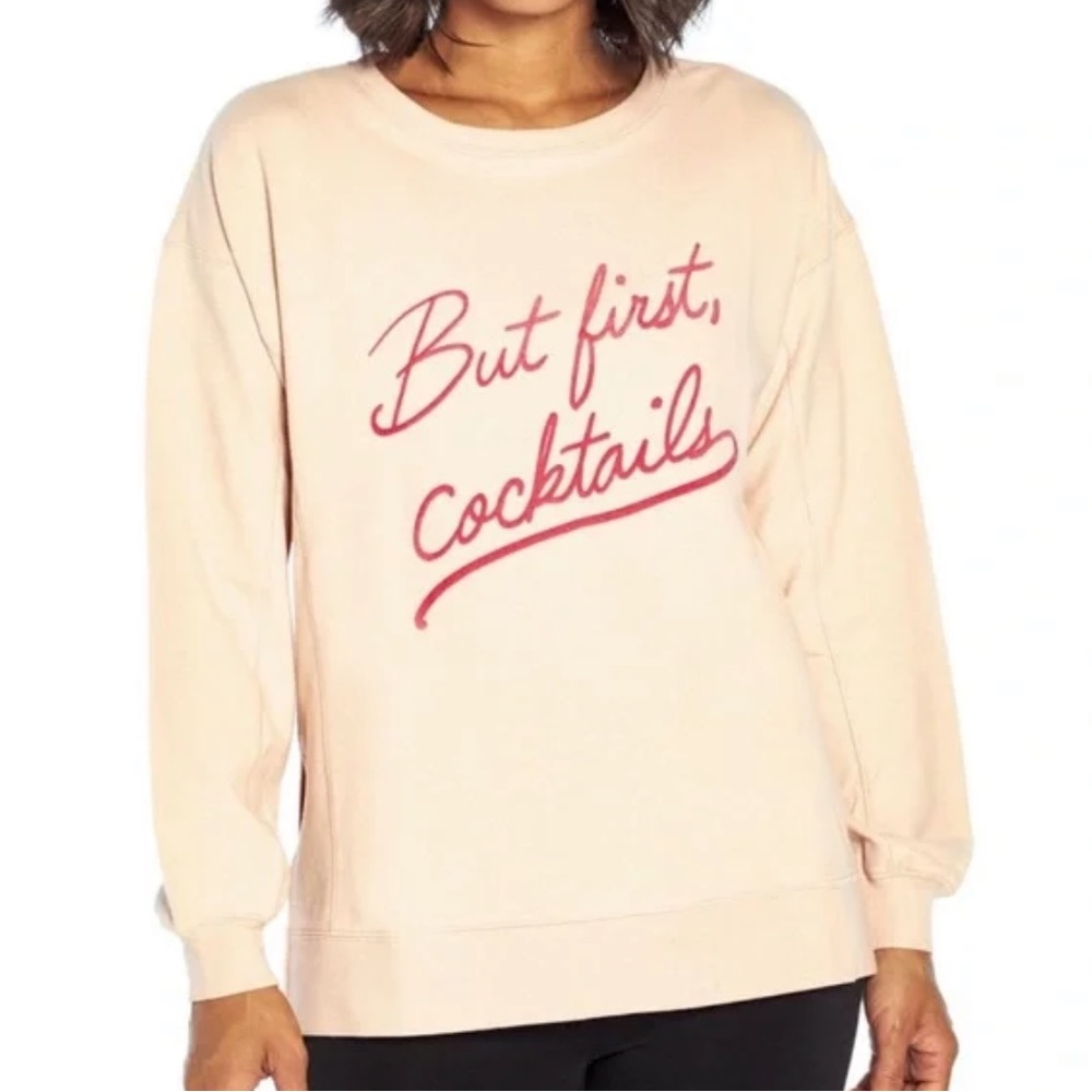 Wildfox But First Cocktails Graphic Sweatshirt